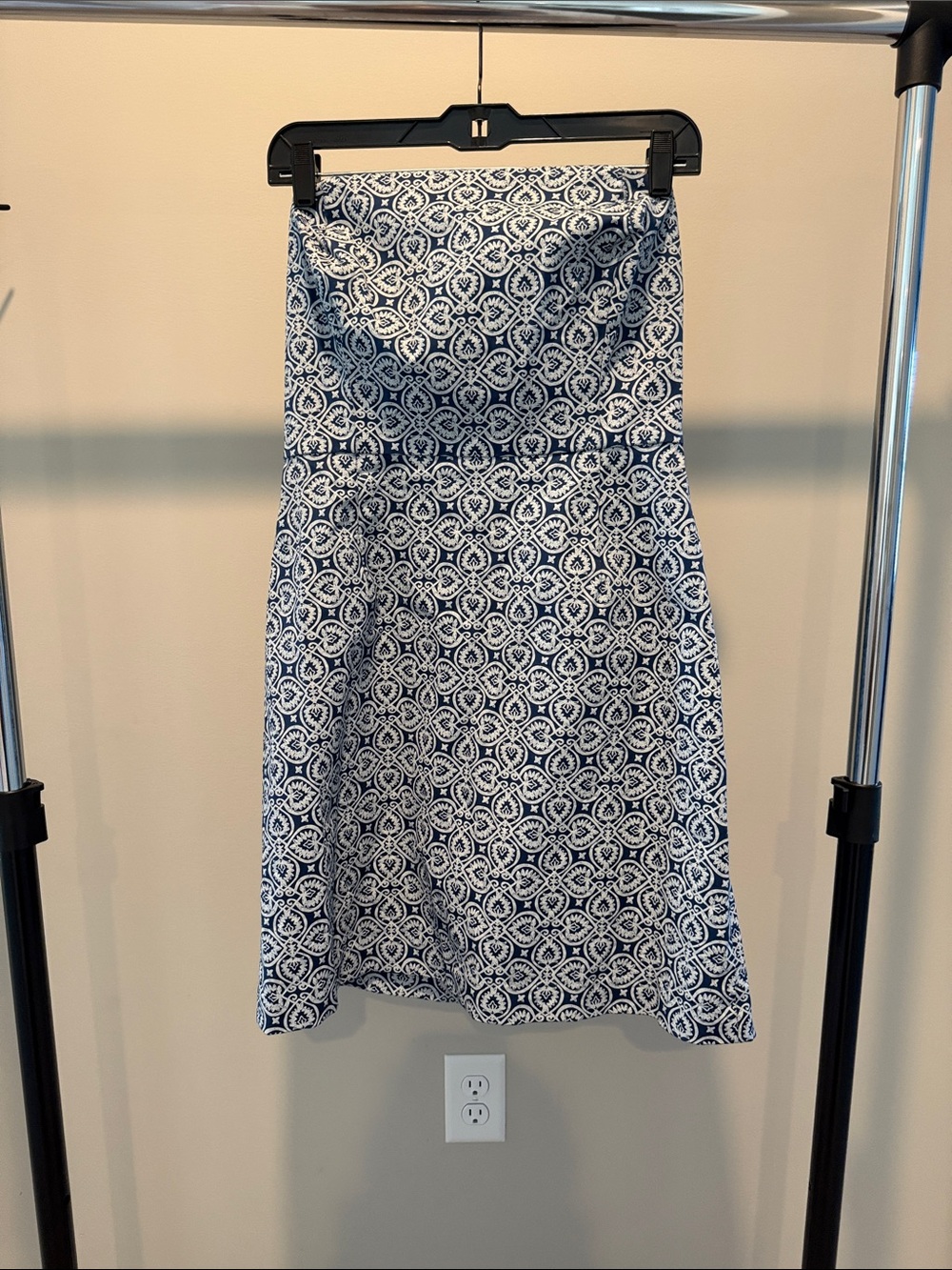 Vineyard Vines Navy and White Printed Midi Dress